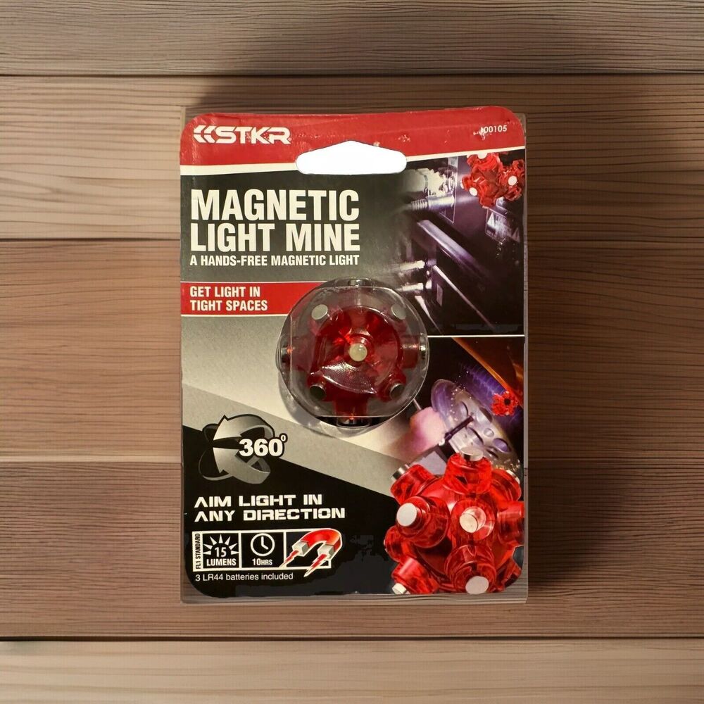STKR Concepts Magnetic Light Mine 00105 Hands-Free LED Flashlight Worklight New